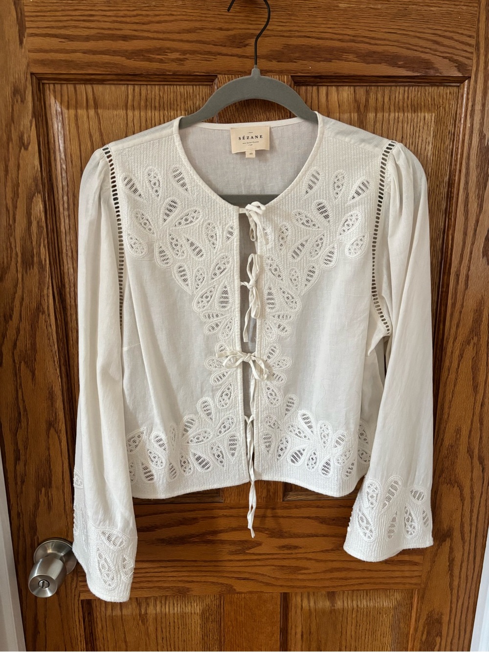 Sezane Odelia Blouse Ecru - Size 40 - Picture 3 of 3